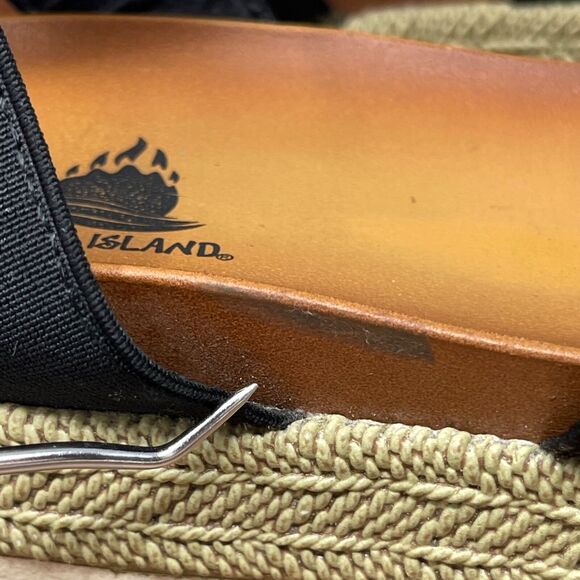 Aloha Island Shoes Womens 9M Black Stretch Slip On Sandal Espadrille Laguna - Picture 8 of 16